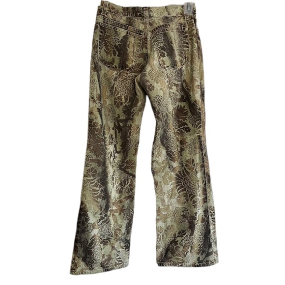 Roberto Cavalli Rare Pattern Vintage Baroque Print Metallic Bootcut Jean… - Picture 7 of 12